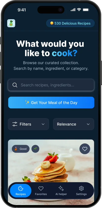 Nutrition Evo app screen