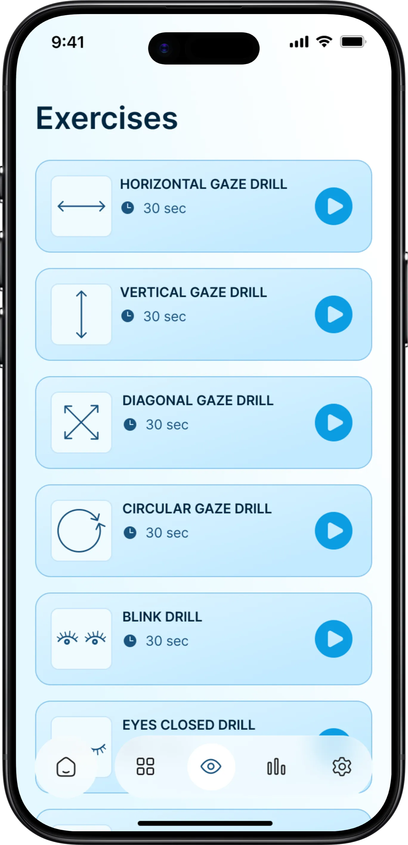 Vision Evo app screen