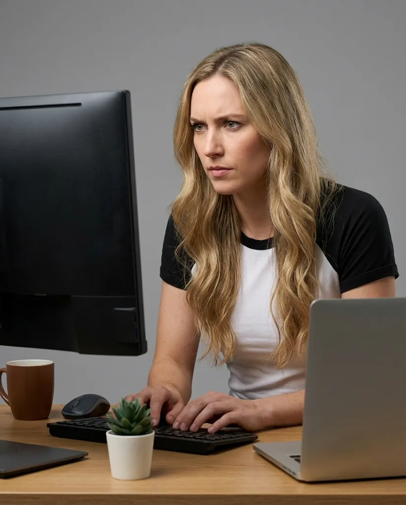working at a computer