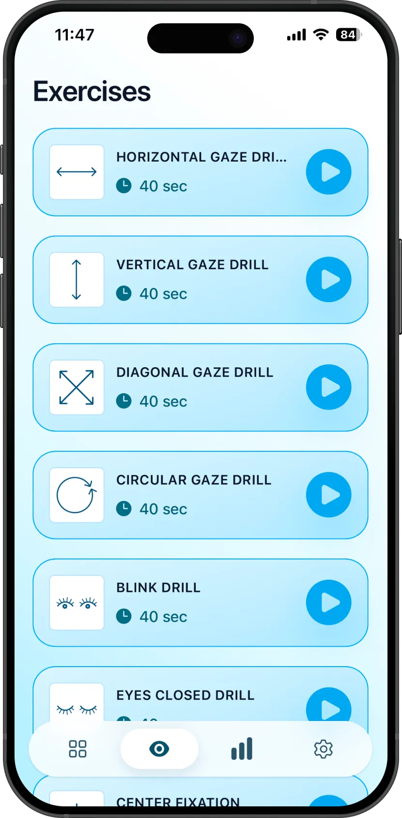 Multiple exercise types